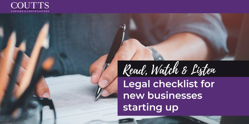 Legal checklist for new businesses starting up