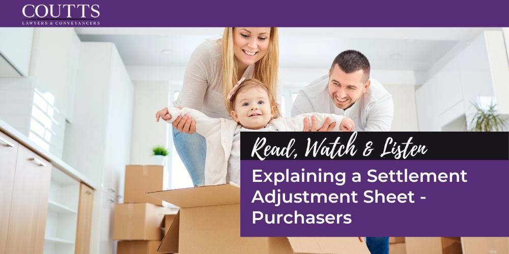 Explaining a Settlement Adjustment Sheet - Purchasers