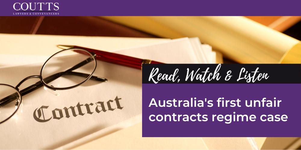 Australia's first unfair contracts regime case