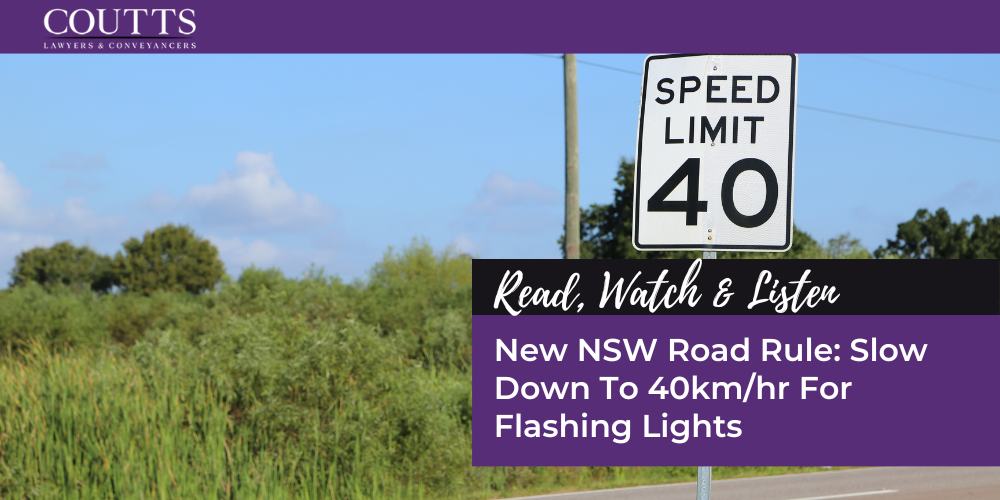 New NSW Road Rule: Slow Down To 40km/hr For Flashing Lights