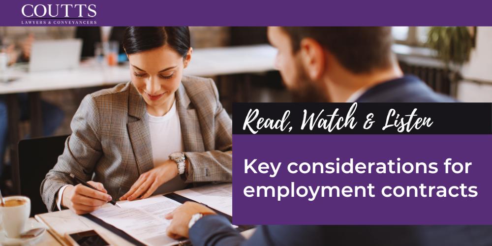 Key considerations for employment contracts