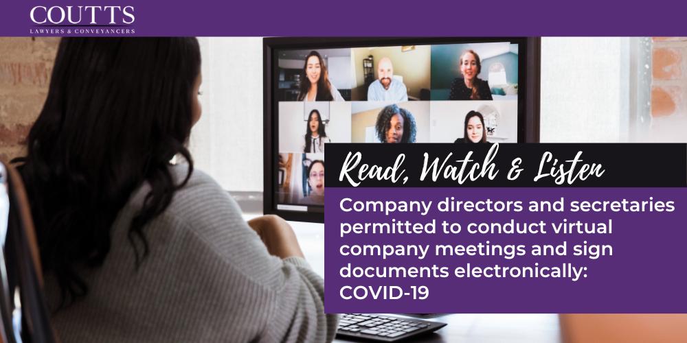 Company directors and secretaries permitted to conduct virtual company meetings and sign documents electronically: COVID-19