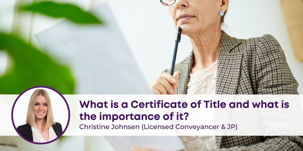 What is a Certificate of Title and what is the importance of it?