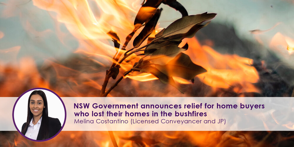 NSW Government announces relief for home buyers who lost their homes in the bushfires