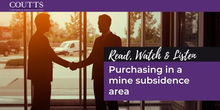 Purchasing in a mine subsidence area
