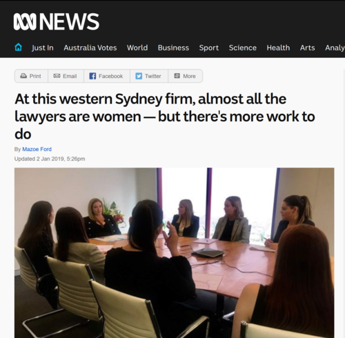 Western Sydney firm all the lawyers are women