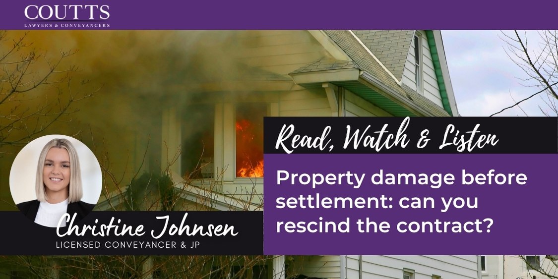 Property damage before settlement: can you rescind the contract?