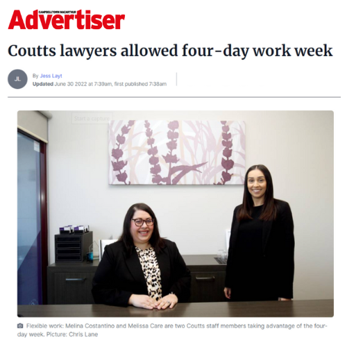 coutts lawyers allowed four-day work week