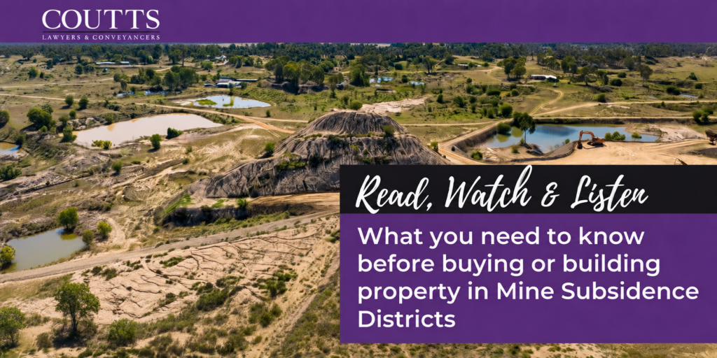 Before buying or building property in Mine Subsidence Districts Read This!