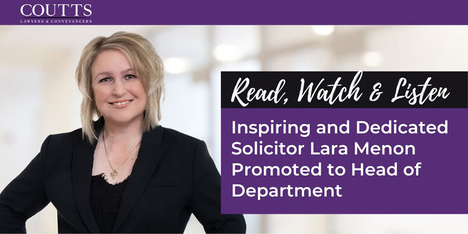 Inspiring and Dedicated Solicitor Lara Menon Promoted to Head of Department